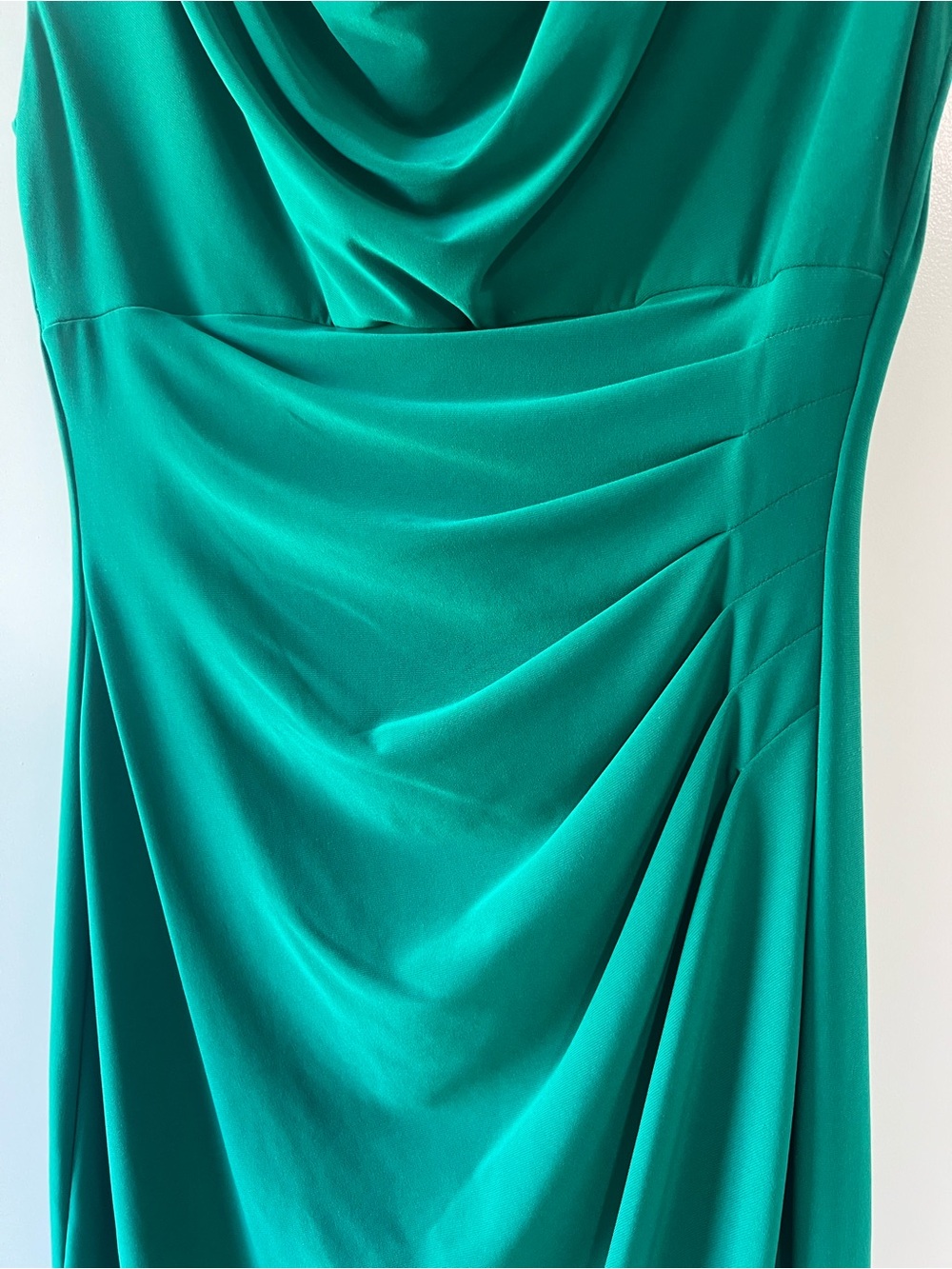 Ralph Lauren Cowl Neck Ruched Cocktail Sheath Dress Emerald Green Size 6 Elegant - Picture 4 of 8